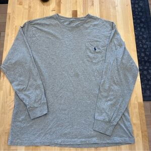 Polo Ralph Lauren Shirt Gray Long Sleeve Tee Crew Neck Casual Size XL
